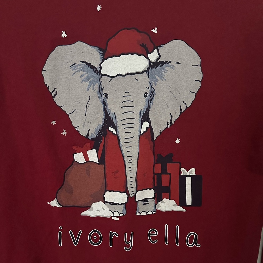 Ivory Ella Santa Christmas long sleeve shirt size XS
